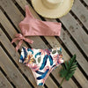 Bikini Women Swimwear Push Up Swimsuit One Shoulder Print Lightweight Bikini Set Bathing Suit Beach Swimming Suit High Waist Comfy One Shoulder Bikini Set Bathing Suit For Women by Stevvex