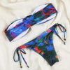 Bikinis Micro Adjustable Swimwear Women Summer Bikini Set Modern Colorful Print Beach Wear Women's Comfortable Swimsuit Knotted String Triangle Bikini Tie Side High Cut Bikini Set by Stevvex
