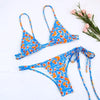 Bikinis Micro Adjustable Swimwear Women Summer Bikini Set Modern Colorful Print Beach Wear Women's Comfortable Swimsuit Knotted String Triangle Bikini Tie Side High Cut Bikini Set by Stevvex