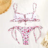 Bikinis Micro Adjustable Swimwear Women Summer Bikini Set Modern Colorful Print Beach Wear Women's Comfortable Swimsuit Knotted String Triangle Bikini Tie Side High Cut Bikini Set by Stevvex