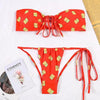 Bikinis Micro Adjustable Swimwear Women Summer Bikini Set Modern Colorful Print Beach Wear Women's Comfortable Swimsuit Knotted String Triangle Bikini Tie Side High Cut Bikini Set by Stevvex