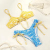 Bikinis Micro Adjustable Swimwear Women Summer Bikini Set Modern Colorful Print Beach Wear Women's Comfortable Swimsuit Knotted String Triangle Bikini Tie Side High Cut Bikini Set by Stevvex