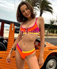 Bikinis Ribbed Swimwear Women's Swimsuit Push Up Bathing Suit Solid Patchwork High Cut Bikini Set Women Padded Push up Bikini Set Halter Two Piece Cross Top Swimsuit Patchwork Bathing Suit by Stevvex