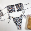 Bikinis Set For Women Swimsuit Summer Beach Wear Bathing Suits Women Bikini Swimwear Women's Ruffle Tie Side Bikini Set High Cut Strapless Padded Solid Bathing Suit by Stevvex