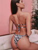 Bikinis Set For Women Swimsuit Summer Beach Wear Bathing Suits Women Bikini Swimwear Women's Ruffle Tie Side Bikini Set High Cut Strapless Padded Solid Bathing Suit by Stevvex