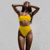 Bikinis Solid Push Up Bikini Padded Bra Straps High Waist Swimsuit Female Swimwear Women's Bathing Suit Lace up Bikini Ribbed Two Piece Swimsuit by Stevvex