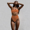 Bikinis Solid Push Up Bikini Padded Bra Straps High Waist Swimsuit Female Swimwear Women's Bathing Suit Lace up Bikini Ribbed Two Piece Swimsuit by Stevvex