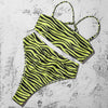 Bikinis Solid Push Up Bikini Padded Bra Straps High Waist Swimsuit Female Swimwear Women's Bathing Suit Lace up Bikini Ribbed Two Piece Swimsuit by Stevvex