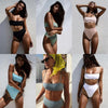 Bikinis Solid Push Up Bikini Padded Bra Straps High Waist Swimsuit Female Swimwear Women's Bathing Suit Lace up Bikini Ribbed Two Piece Swimsuit by Stevvex