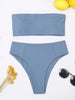 Bikinis Swimsuit Women Push Up Bikini Set Female Swimwear Women's Strapless Solid Color 2 Pieces Bathing Suit Swimsuit Swimsuits Off Shoulder High Waist Bathing Suit High Cut Swimwear For Summer by Stevvex