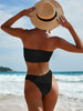 Bikinis Swimsuit Women Push Up Bikini Set Female Swimwear Women's Strapless Solid Color 2 Pieces Bathing Suit Swimsuit Swimsuits Off Shoulder High Waist Bathing Suit High Cut Swimwear For Summer by Stevvex
