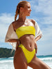 Bikinis Swimsuit Women Push Up Bikini Set Female Swimwear Women's Strapless Solid Color 2 Pieces Bathing Suit Swimsuit Swimsuits Off Shoulder High Waist Bathing Suit High Cut Swimwear For Summer by Stevvex
