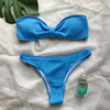 Bikinis Swimsuit Women Push Up Bikini Set Female Swimwear Women's Strapless Solid Color 2 Pieces Bathing Suit Swimsuit Swimsuits Off Shoulder High Waist Bathing Suit High Cut Swimwear For Summer by Stevvex