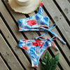 Bikinis Women New One Shoulder Swimwear High Waist Swimsuit Bandage Bathing Suits Beach Wear Female Lace Two Piece Swim Dress with Bikini Bottom Bathing Suits by Stevvex
