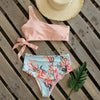 Bikinis Women New One Shoulder Swimwear High Waist Swimsuit Bandage Bathing Suits Beach Wear Female Lace Two Piece Swim Dress with Bikini Bottom Bathing Suits by Stevvex