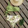 Bikinis Women New One Shoulder Swimwear High Waist Swimsuit Bandage Bathing Suits Beach Wear Female Lace Two Piece Swim Dress with Bikini Bottom Bathing Suits by Stevvex