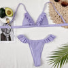 Bikinis Women's Swimsuits Crop Top High Cut Bikini Set String Bathing Suits Two Piece Swimsuits Ruffle Women's Swimwear Push Up Bathing Suits High Cut Bikini Set Two Piece Bathing Suits For Women by Stevvex