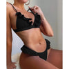 Bikinis Women's Swimsuits Crop Top High Cut Bikini Set String Bathing Suits Two Piece Swimsuits Ruffle Women's Swimwear Push Up Bathing Suits High Cut Bikini Set Two Piece Bathing Suits For Women by Stevvex