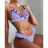 Bikinis Women's Swimsuits Crop Top High Cut Bikini Set String Bathing Suits Two Piece Swimsuits Ruffle Women's Swimwear Push Up Bathing Suits High Cut Bikini Set Two Piece Bathing Suits For Women by Stevvex