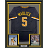 Framed Autographed/Signed Bill Madlock 35x39 Pittsburgh Black Baseball Jersey JSA COA by Hall of Fame Sports Memorabilia