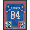 Framed Autographed/Signed Billy White Shoes Johnson 35x39 Tennessee Retro Light Blue Football Jersey JSA COA by Hall of Fame Sports Memorabilia