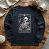 Skeleton Crocheter Tarot Long Sleeve T-shirt by YarnMerch
