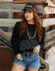 Black Boot Stitch Graphic Sweatshirt by Wild Junkie