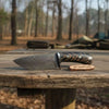 Bowie Knife Feather Damascus Blade Pinecone Handle Fixed Blade Hunting Knife by JW SteelCrafts