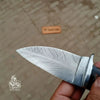 Skinner Knife, Feather Damascus Blade, Resin Handle, Fixed Blade Hunting Knife by JW SteelCrafts