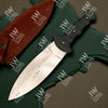 Hand-Forged J2 Stainless Steel Outdoor Utility Knife – Micarta Handle, Leather Sheath by JW SteelCrafts