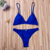 Black Micro Bikini Set Women 2 Pieces Swimsuit Swimwear Push Up Padded Bra Thongs Bathing Suit Beachwear Women's Tie Side Bottom Padded Top Triangle Bikini Bathing Suit by Stevvex
