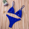 Black Micro Bikini Set Women 2 Pieces Swimsuit Swimwear Push Up Padded Bra Thongs Bathing Suit Beachwear Women's Tie Side Bottom Padded Top Triangle Bikini Bathing Suit by Stevvex