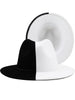 Black White Modern Unisex Fedora Hat Women Unisex Wide Brim Party Cowboy Cap Men Gentleman Wedding Hat Two Colors Fedora Hat Solid Color Wide Brim Winter Autumn Hat by Stevvex