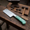 6-Inch Damascus Chinese Vegetable Cleaver with Green Bone Handle by JW SteelCrafts