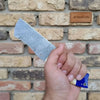 Handmade Damascus Tanto Knife with Bone and Blue Resin Handle, Fixed Blade Outdoor Utility Knife by JW SteelCrafts
