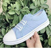 Blue Low-Cut Canvas Flat Shoes Women Casual Vulcanize Shoes New Women Summer Autumn Casual Slip On Canvas Comfortable Walking Flats Elegant Sneakers by Stevvex