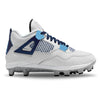 "Blue Ridge" Jordan 4 Retro MCS Cleats by Stadium Custom Kicks