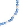 Blue Velocity Iced Out Baseball Bead Necklace | Blue & White