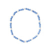 Blue Velocity Iced Out Baseball Bead Necklace | Blue & White