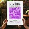 Guest Check Aluminum Print by Insigneart USA