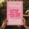Guest Check Aluminum Print by Insigneart USA