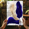 Navy Blue Leaves Aluminum Print by Insigneart USA