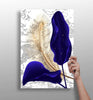 Navy Blue Leaves Aluminum Print by Insigneart USA