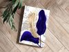 Navy Blue Leaves Aluminum Print by Insigneart USA