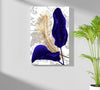 Navy Blue Leaves Aluminum Print by Insigneart USA