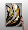 Gold-Gray Lines Aluminum Print by Insigneart USA