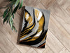 Gold-Gray Lines Aluminum Print by Insigneart USA