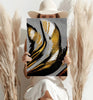 Gold-Gray Lines Aluminum Print by Insigneart USA