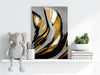 Gold-Gray Lines Aluminum Print by Insigneart USA
