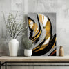 Gold-Gray Lines Aluminum Print by Insigneart USA